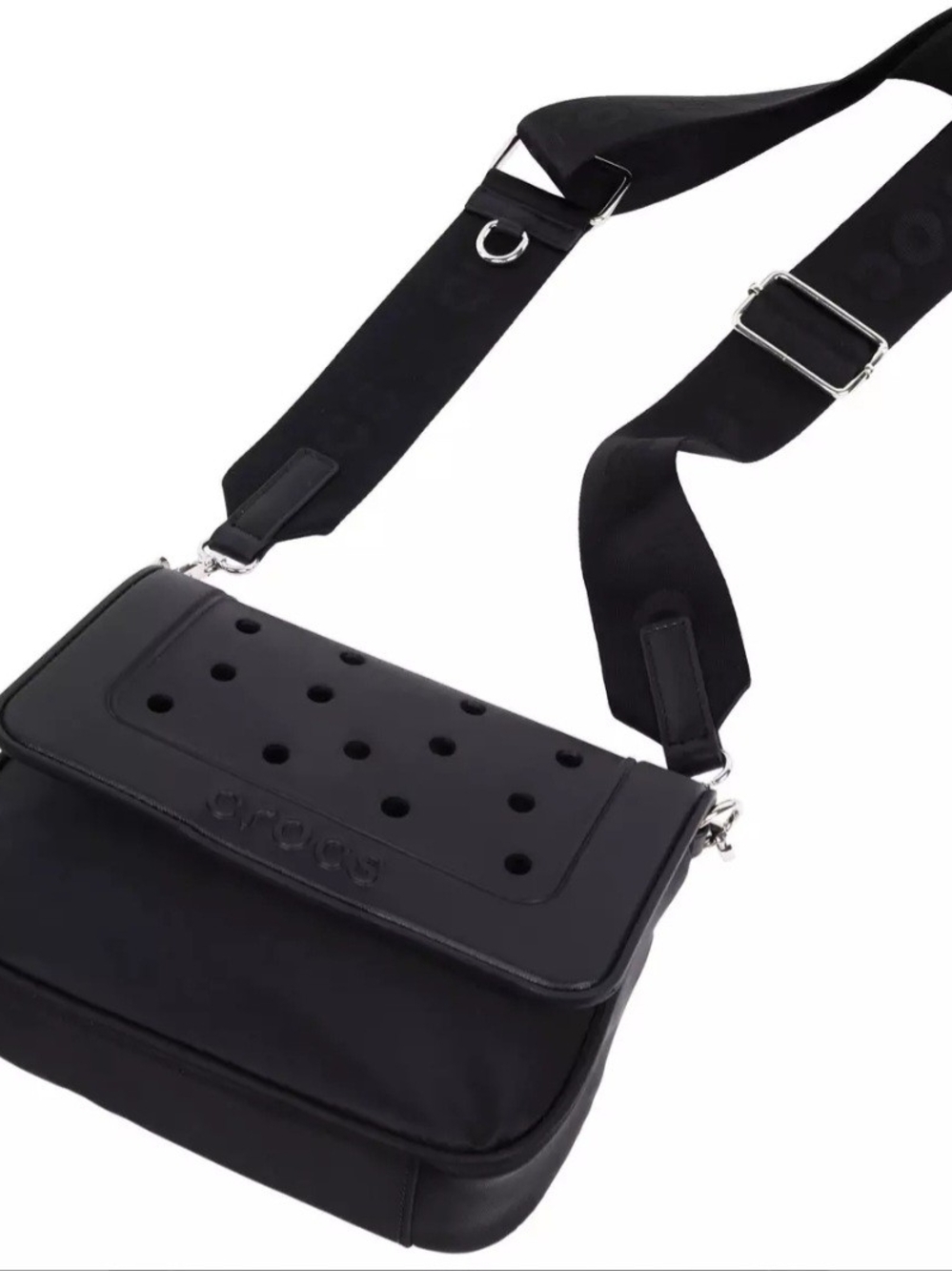 CROCS Black Crossbody Messenger Bag with 13 Spaces for Jibbitz